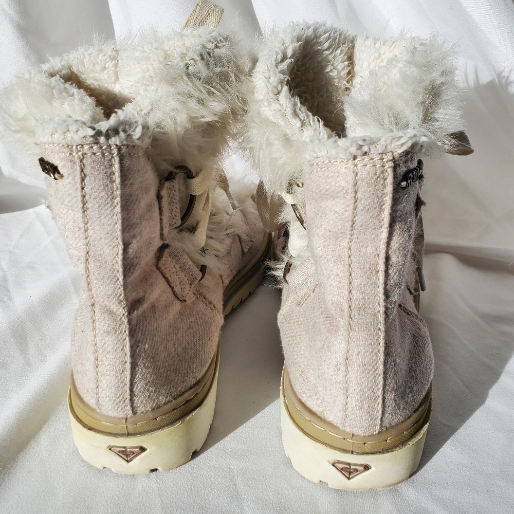 Roxy Cream Faux-Fur Lace-Up Boots - Picture 8 of 11